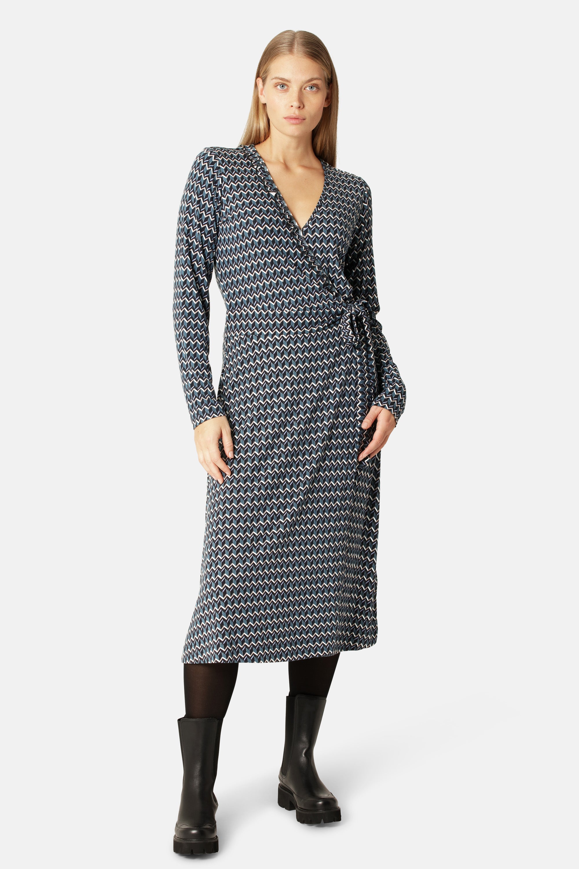 Ilse Jacobsen Hornbæk Womenswear Elisa Harlekin Wrap Dress Clothes 660 Dark Indigo